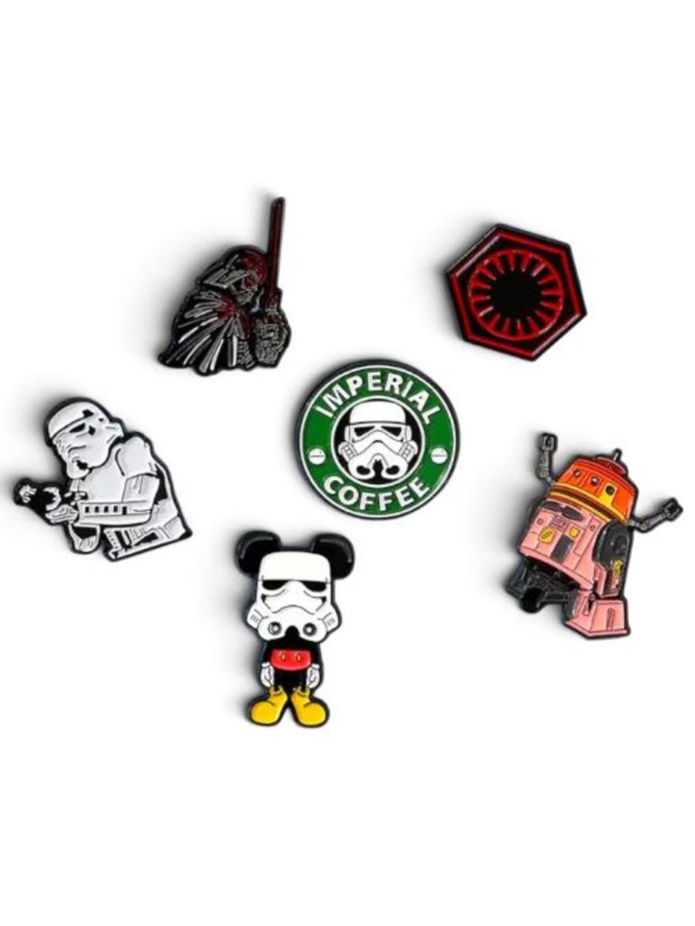 NEW - PIN SET, STAR WARS FIGURES BUNDLE SET VAR 003 - 6PCS